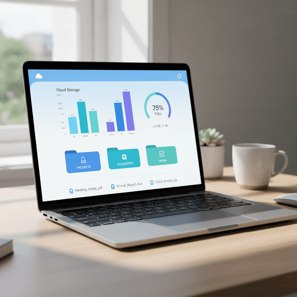Scalable storage dashboard showing growth metrics